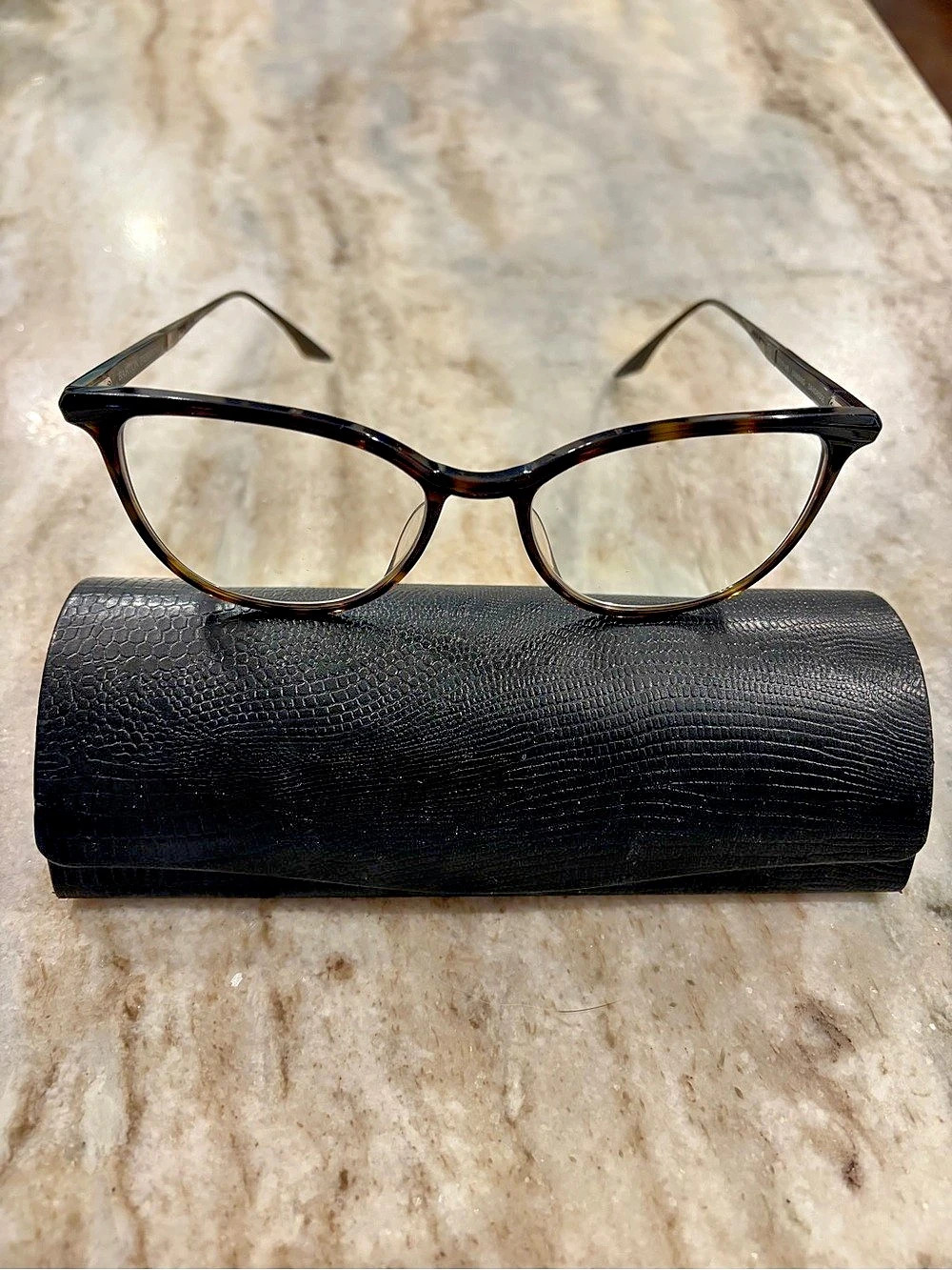 Barton Perreira Dandridge Glasses Frame in Black and Titanium with branded case